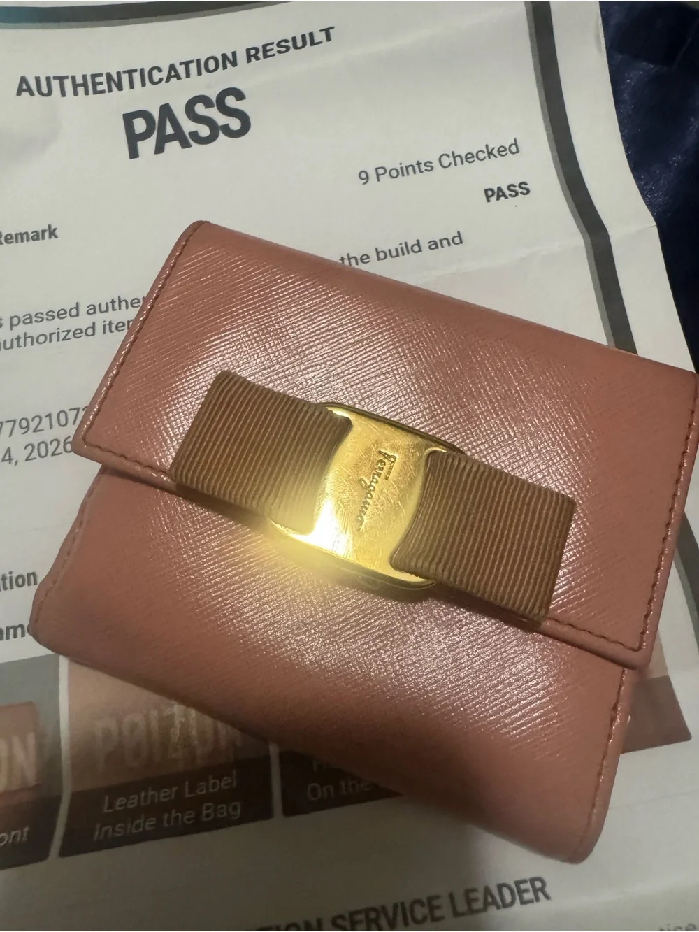 Salvatore Ferragamo Pink Rose Vara Bow Leather Wallet - EUC (COA included)